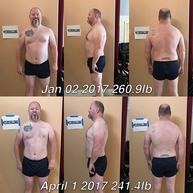 This is the end of the from bodybuilding.com  I started the challenge on January 2, 2017 weighing in at 260.9lbs and 12 Weeks later I am now at 241.4lbs. Looking forward to seeing where it goes from here now that I believe I have a handle on the nutrition side, and I have workout program that I like and doesn’t kill me mentally or physically.

#workinprogress 